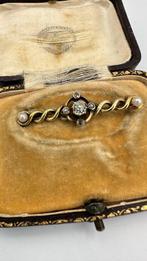 Broche - 14 karaat Geel goud Diamant (Natuurlijk), Sieraden, Tassen en Uiterlijk, Antieke sieraden