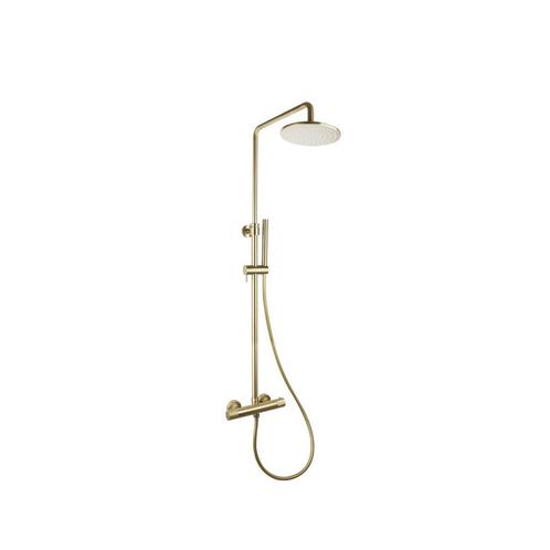 Doucheset Sanilux Rubb Opbouw Thermostatisch Rond Geborsteld, Doe-het-zelf en Verbouw, Sanitair, Kraan, Nieuw, Ophalen of Verzenden