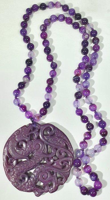 Paars ametist en Tibetaanse beschermamulet - Draai en Fenix, Antiek en Kunst, Antiek | Boeken en Bijbels