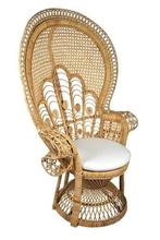 2x Set peacock chair / pauwstoel incl. kussen, Rotan, nat, Nieuw