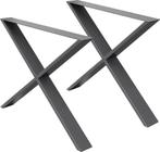 Tafelpoten - Metaal - 60x72 cm - Antraciet - ECD Germany, Huis en Inrichting, Verzenden, Zo goed als nieuw