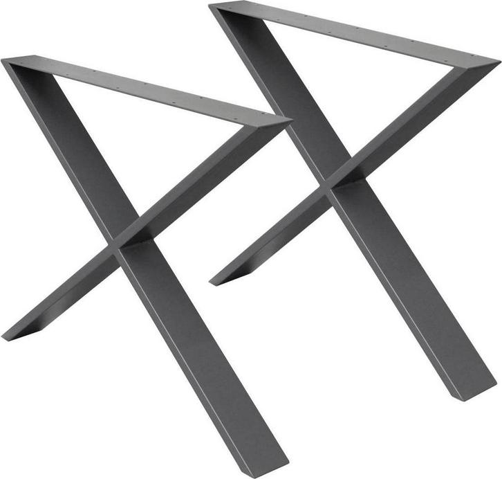 Tafelpoten - Metaal - 60x72 cm - Antraciet - ECD Germany, Huis en Inrichting, Woonaccessoires | Overige, Zo goed als nieuw, Verzenden