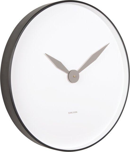 2dekans | Karlsson Wandklok Albatross - Zwart - Ø50cm -, Huis en Inrichting, Woonaccessoires | Klokken, Zo goed als nieuw, Ophalen of Verzenden