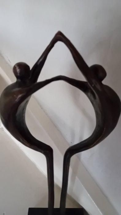 Artihove - Beeldje, van mens tot mens - 30 cm - Brons,, Antiek en Kunst, Curiosa en Brocante