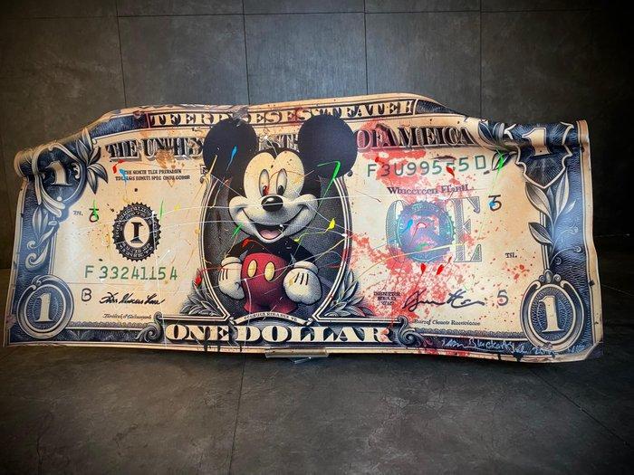 Mike Blackarts - One Dollar Mickey - Crumpled Dollar Ed. 3, Antiek en Kunst, Kunst | Schilderijen | Modern