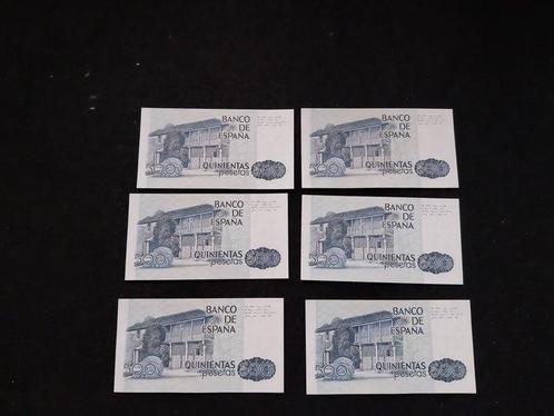 Spanje. - 6 x 500 Pesetas - 1979 - Consecutive - Pick 157, Postzegels en Munten, Munten | Nederland
