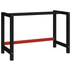 vidaXL Werkbankframe 120x57x79 cm metaal zwart en rood, Huis en Inrichting, Verzenden, Nieuw
