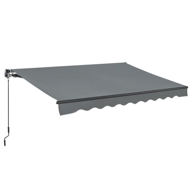 Zonnescherm / Luifel - 250 x 200 cm - Donkergrijs - Incl. Be, Tuin en Terras, Zonneschermen, Nieuw, Verzenden