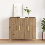 vidaXL Dressoir 90x34x80 cm bewerkt hout artisanaal eiken, Verzenden, Nieuw, Overige houtsoorten, Minder dan 50 cm
