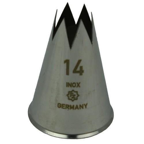 Spuitmondje gekarteld 6 Tands RVS 14mm, Hobby en Vrije tijd, Taarten en Cupcakes maken, Nieuw, Verzenden