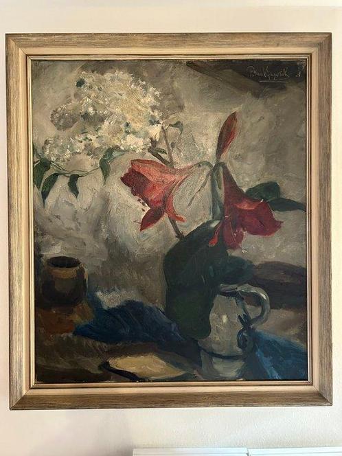 Piet van Wijngaerdt (1873-1964) - Witte seringen en roode, Antiek en Kunst, Kunst | Schilderijen | Klassiek