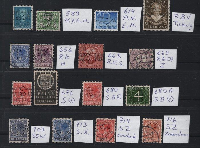 Nederland 1899/1976 - selectie van 311 perfins Nederland,, Postzegels en Munten, Postzegels | Nederland