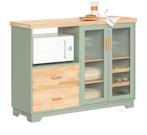 Groen Dressoir 120 cm met Glazen Deuren – MDF & Hout, Verzenden, Nieuw