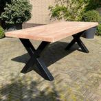 Douglas tuintafel met stalen X-poten, Ophalen of Verzenden, Nieuw, Rechthoekig, Hout