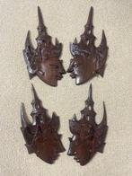 Set van 4 Balinees houten wandmaskers. - Hout - Indonesië -, Antiek en Kunst, Kunst | Niet-Westerse kunst