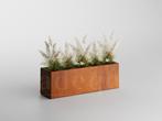 Adeqo cortenstaal plantenbak rechthoek 80 x 30 x 35 cm, Tuin en Terras, Verzenden, Nieuw, Balkon, Metaal