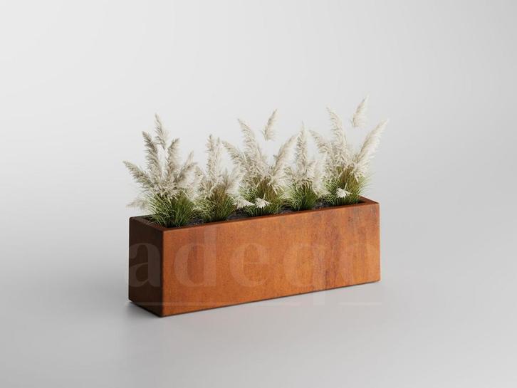 Adeqo cortenstaal plantenbak rechthoek 80 x 30 x 35 cm, Tuin en Terras, Bloembakken en Plantenbakken, 30 tot 60 cm, 60 tot 100 cm