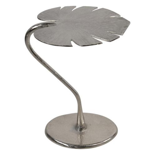Monstera bijzettafel zilver 48cm, Huis en Inrichting, Stoelen, Nieuw, Ophalen of Verzenden