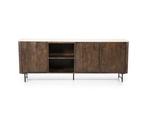 Dressoir Lio Travertin 200 cm - bruin | Eleonora, Huis en Inrichting, Kasten | Dressoirs, Ophalen of Verzenden, Nieuw