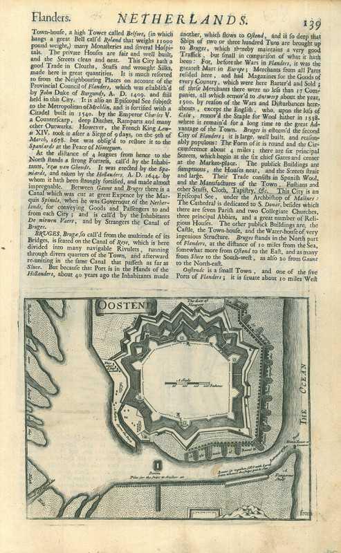 Stadsplattegrond van Ostend, Antiek en Kunst, Kunst | Etsen en Gravures