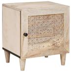vidaXL Nachtkastje Beige 40 x 33 x 46 cm massief mangohout, Minder dan 45 cm, Verzenden, Nieuw, Minder dan 55 cm