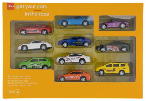 HEMA Race autos metaal - 10 stuks, Kinderen en Baby's, Speelgoed | Speelgoedvoertuigen, Nieuw, Verzenden