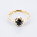 Ring - 14 karaat Geel goud - 0.95ct. tw. Saffier - Diamant, Nieuw