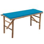 vidaXL Tuinbank inklapbaar met kussen 118 cm bamboe, Tuin en Terras, Tuinbanken, Verzenden, Nieuw, Hout