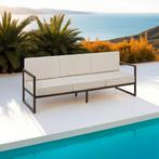 Tuin-loungebank Comosa, 3-zits, XXL kussens - bruin / beige, Verzenden, Nieuw