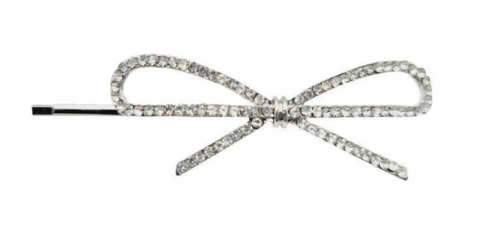 Haarspeld Schuifspeldjes Strik Strass Zilver, Sieraden, Tassen en Uiterlijk, Uiterlijk | Haarverzorging