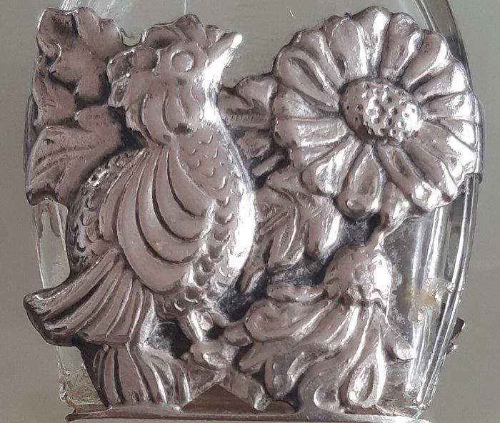 Parfumfles (2) - Glas, sterling zilver - Punzoneren -, Antiek en Kunst, Curiosa en Brocante