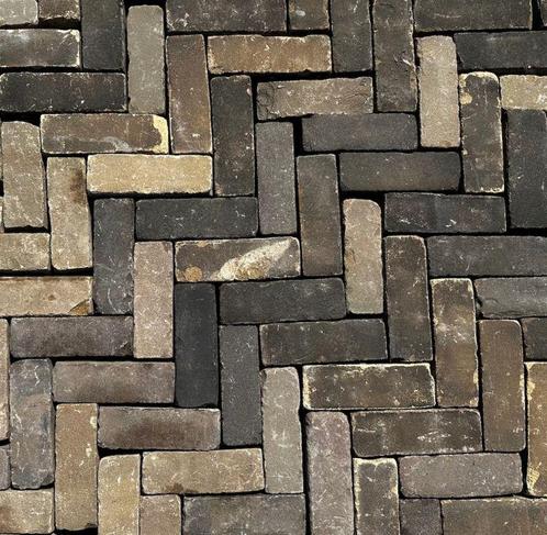Oude gebakken Dikformaten Geel Bont (op pallets), Tuin en Terras, Tegels en Klinkers, Keramiek, Ophalen of Verzenden