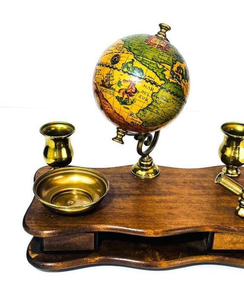 Inktpot - Hout, Messing, Antiek en Kunst, Curiosa en Brocante