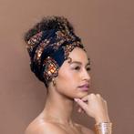 Afrikaanse Zwarte paisley hoofddoek - headwrap, Ophalen of Verzenden, Nieuw