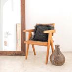 Zwart Raffia sierkussen met vulling Decoratief kussen met fr, Verzenden, Nieuw