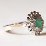 Ring - 18 karaat Witgoud Smaragd - Diamant - 18k witgouden, Sieraden, Tassen en Uiterlijk, Ringen, Nieuw