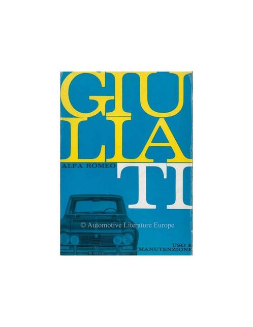 1962 ALFA ROMEO GIULIA TI INSTRUCTIEBOEKJE ITALIAANS, Auto diversen, Handleidingen en Instructieboekjes