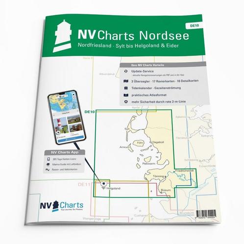 NV. Atlas DE10 Noord Friesland, Sylt tot Helgoland & Eider, Watersport en Boten, Navigatiemiddelen en Scheepselektronica, Ophalen of Verzenden
