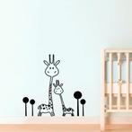 Grote muur- of deur stickerset met 2 giraffen tussen boompje, Verzenden, Nieuw, Wanddecoratie