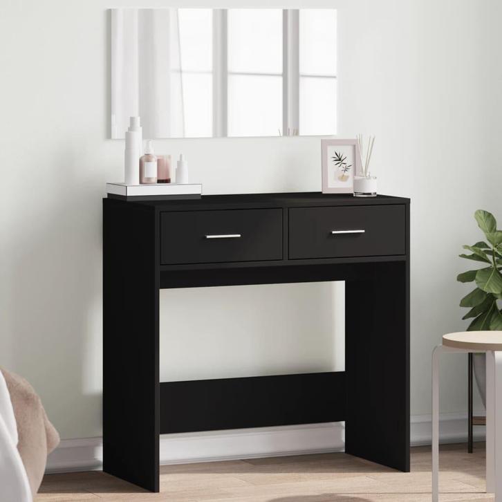 vidaXL Kaptafel met spiegel 80x39x80 cm zwart, Huis en Inrichting, Tafels | Kaptafels, Nieuw, Verzenden