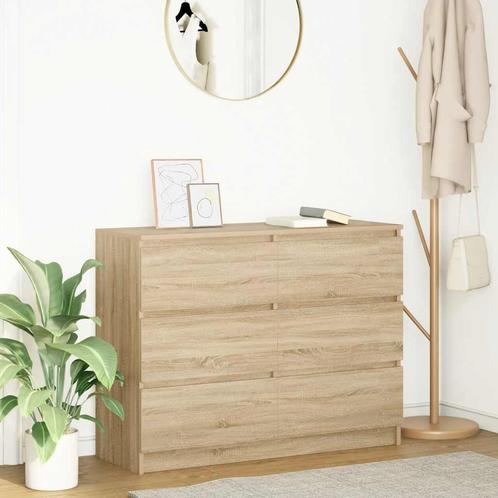 vidaXL Dressoir 100x35x76 cm bewerkt hout sonoma, Huis en Inrichting, Kasten | Dressoirs, Nieuw, Overige houtsoorten, Verzenden