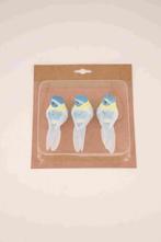 Bird on clip 10.5x3.5x3.5cm 3 stuks - lichtblauw vogeltje op, Hobby en Vrije tijd, Knutselen, Ophalen of Verzenden, Nieuw