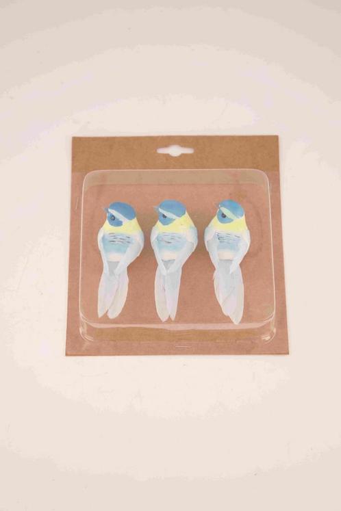 Bird on clip 10.5x3.5x3.5cm 3 stuks - lichtblauw vogeltje op, Hobby en Vrije tijd, Knutselen, Nieuw, Ophalen of Verzenden