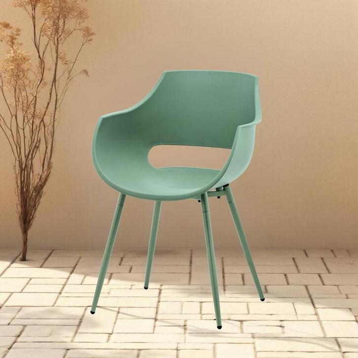 Eetkamerstoel met armleuning | Kunststof | Groen | DS4U, Huis en Inrichting, Stoelen, Nieuw, Ophalen of Verzenden