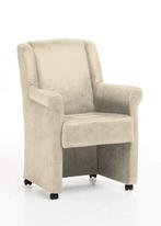 Eetkamerstoel Mandy met wielen - eetkamerstoelen - Creme, Huis en Inrichting, Stoelen, Nieuw, Stof