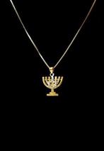 Menorah hangertje 2 kleuren goud verguld, prachtig design..., Verzenden, Nieuw