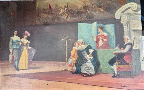 European school (XX) - Escena costumbrista, Antiek en Kunst, Kunst | Schilderijen | Klassiek