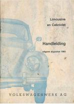 1965 VOLKSWAGEN KEVER Limousine & Cabriolet instructieboekje, Auto diversen, Handleidingen en Instructieboekjes, Verzenden
