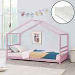 Kinderbed grenen huisbed incl. matras 90x200 cm roze, Nieuw, Verzenden