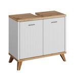 Wastafelkast Colima 60 x 28 x 54 cm Eiken Wit Badkamerkast, Huis en Inrichting, Badkamer | Badkamermeubels, Verzenden, Nieuw, Wastafelkast